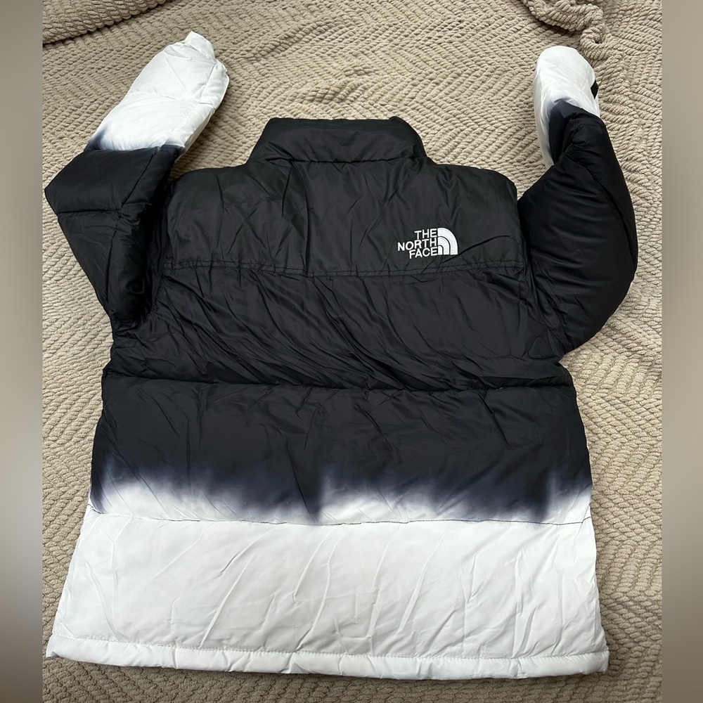 North Face Dip Dye 1996 Retro Nuptse 700 Jacket Black White Puffer Coat NEW - Picture 3 of 9
